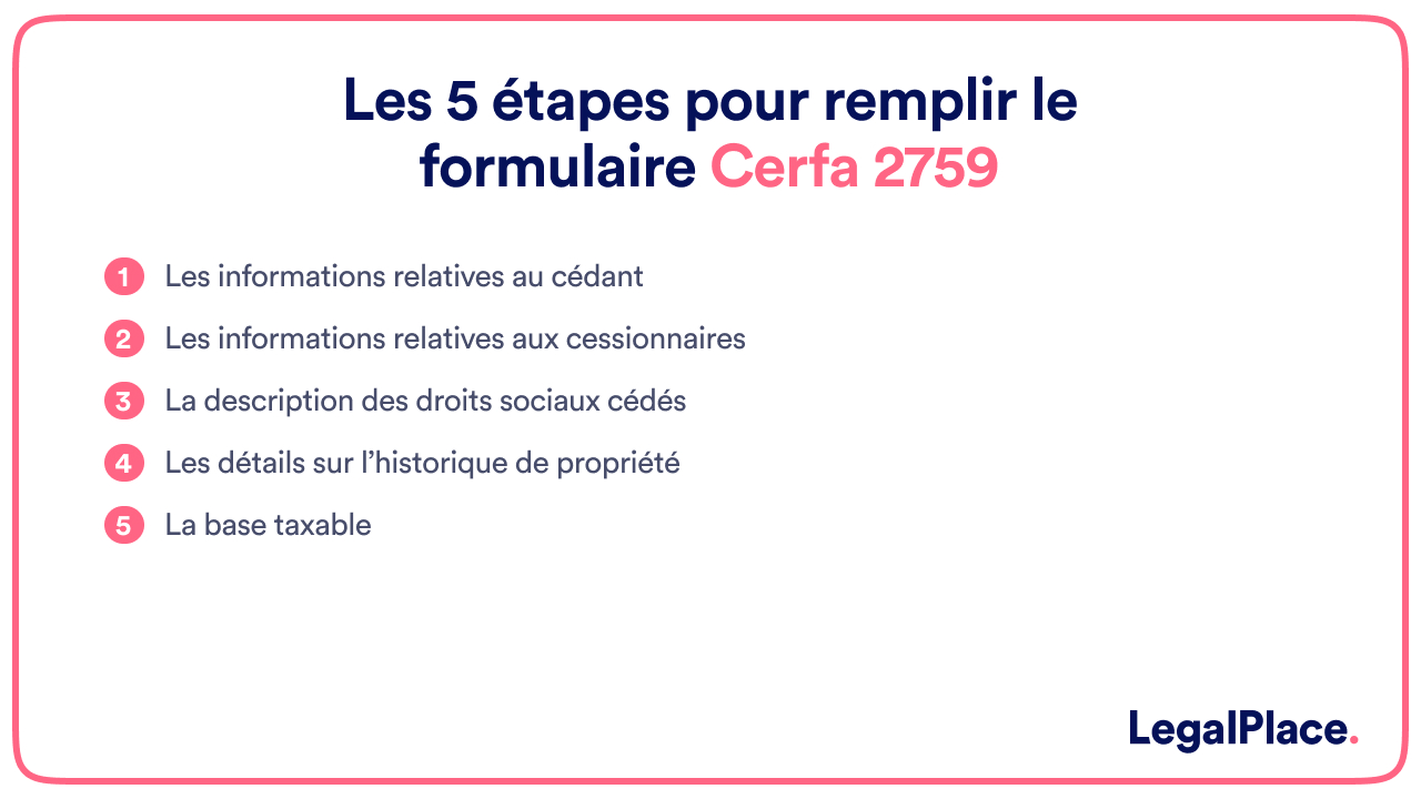 Les 5 étapes pour remplir le formulaire cerfa 2759