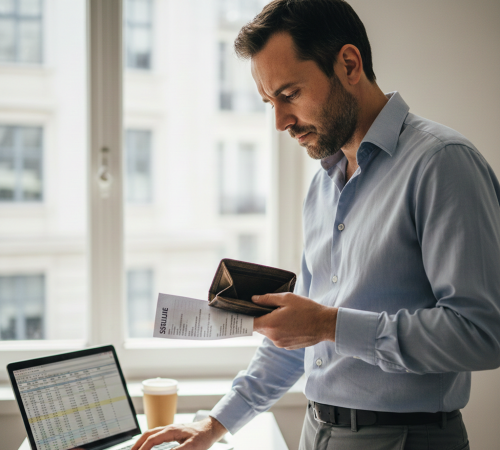 Homme d'affaire qui gère ses ressources financières
