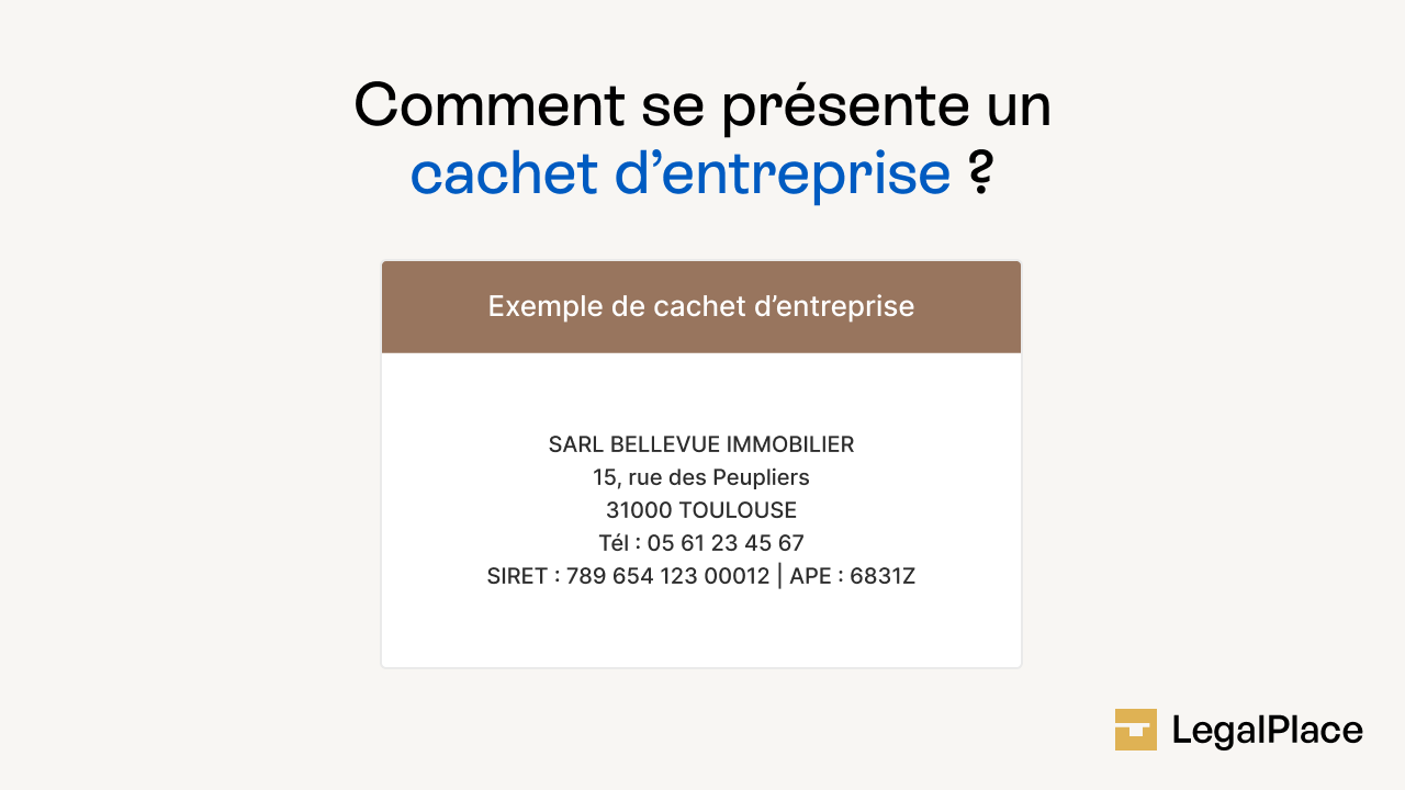 Comment se présente un cachet d'entreprise ?