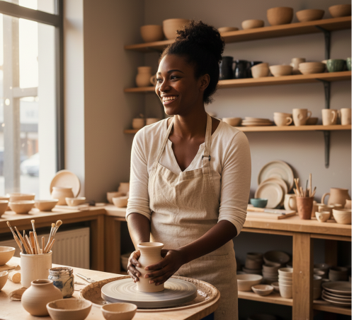 Une personne faisant de la poterie 