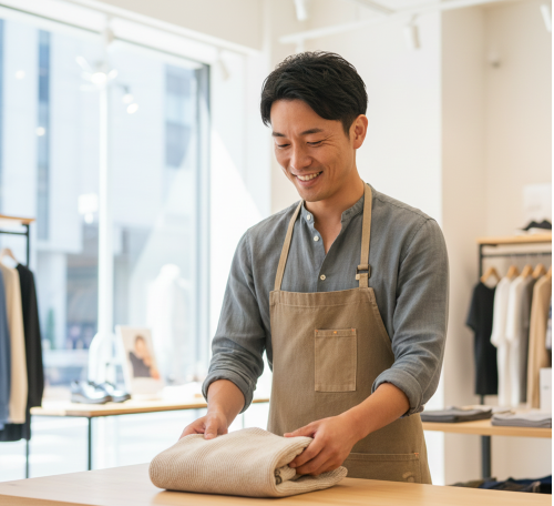 une personne travaillant dans un commerce